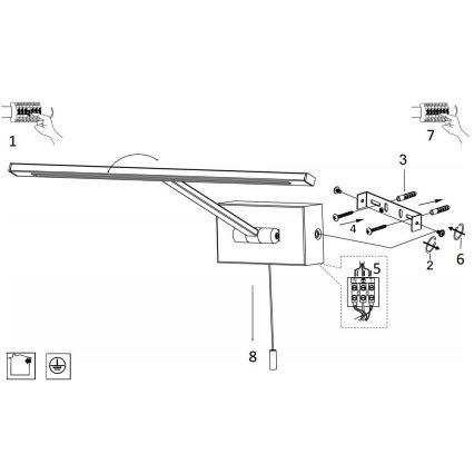 Searchlight - LED-Bilderleuchte LED/7,7W/230V glänzendes Chrom