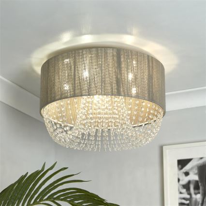 Searchlight - Plafonnier BELLANO 5xG9/7W/230V Ø 50 cm gris