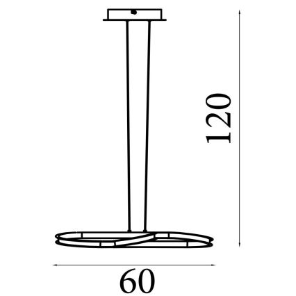 Searchlight - LED lampada a sospensione dimmerabile su cavo DOODLE LED/40W/230V ottone