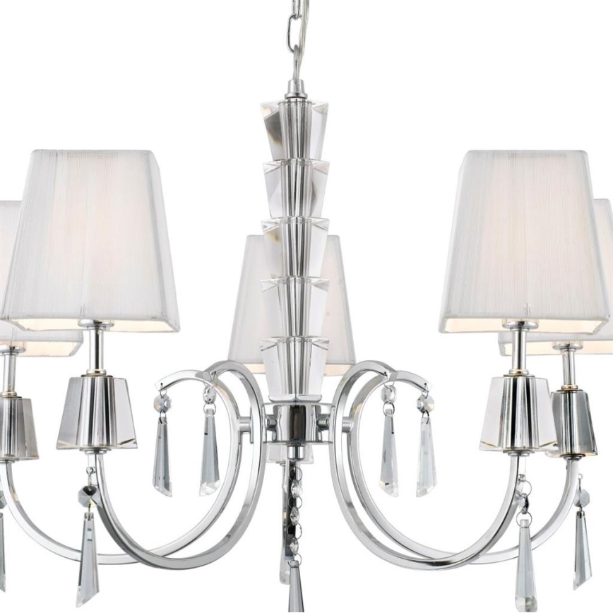 Searchlight - Lampadario a sospensione con catena PORTICO 5xG9/33W/230V cromo lucido