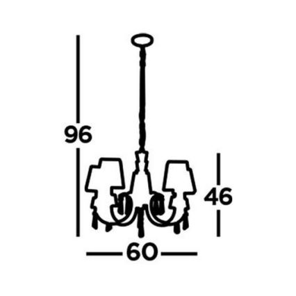 Searchlight - Lampadario a sospensione con catena PORTICO 5xG9/33W/230V cromo lucido
