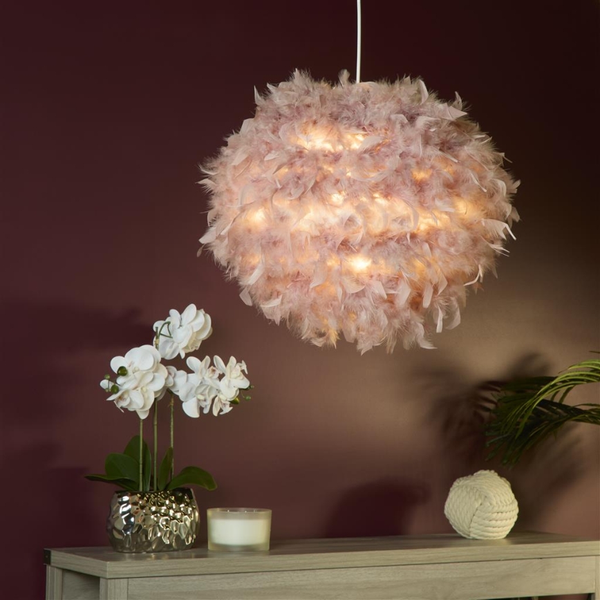 Searchlight - Paralume per lampadario KATE E14/E27 Ø 50 cm rosa