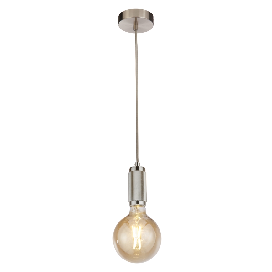 Searchlight - Pendelleuchte an Kabel SUSPENSION 1xE27/60W/230V silber