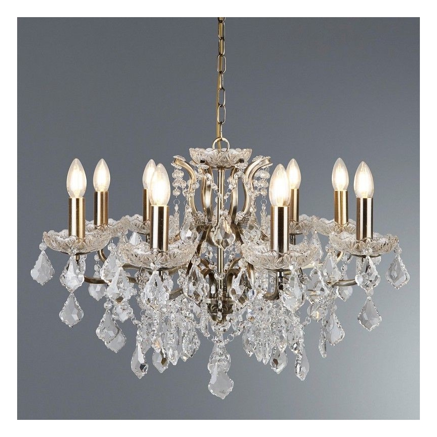 Searchlight - Lampadario di cristallo a sospensione con catena PARIS 8xE14/40W/230V