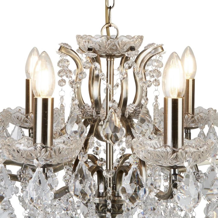 Searchlight - Lampadario di cristallo a sospensione con catena PARIS 8xE14/40W/230V