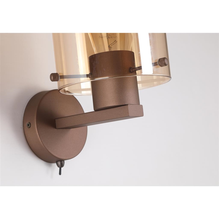Searchlight - SWEDEN Lampada da parete 1xE27/60W/230V Marrone/Affumicato