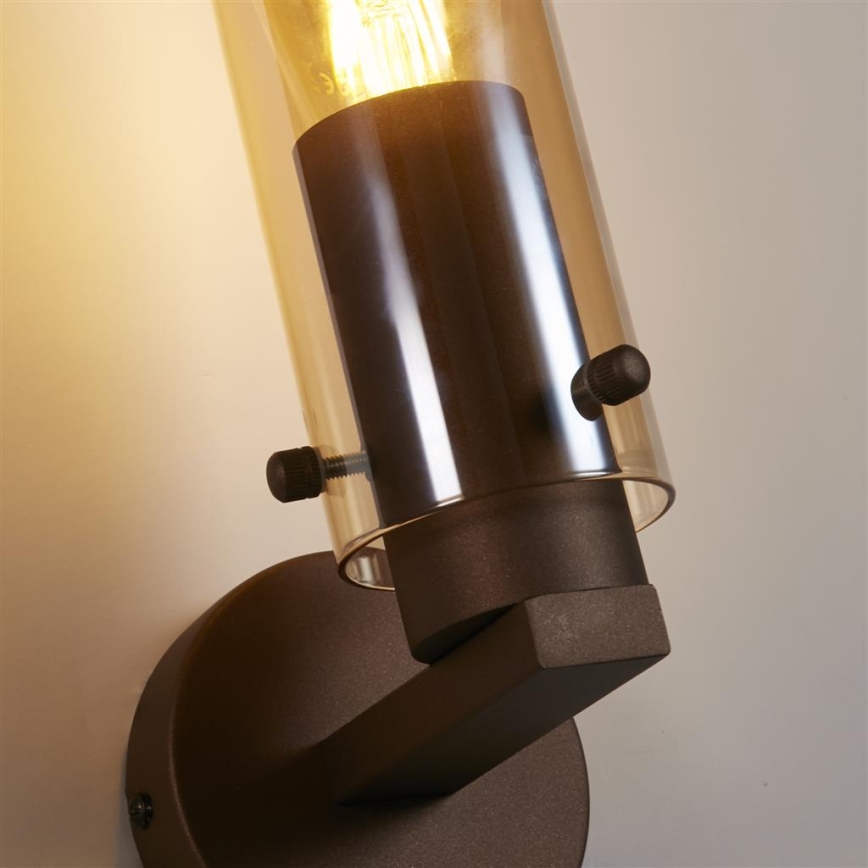Searchlight - Wandleuchte SWEDEN 1xE27/60W/230V Braun/Rauchfarben