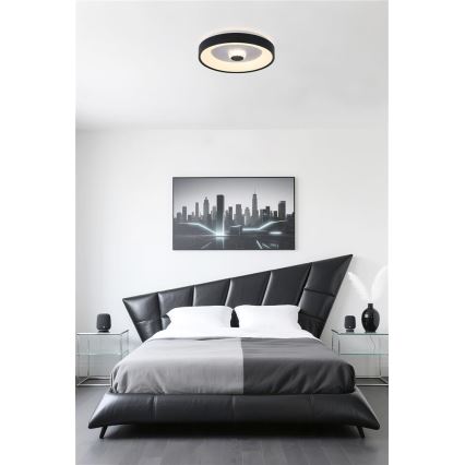 Searchlight - Plafoniera a LED dimmerabile POLKA LED/24W/230V + LED/6W Ø 38,5 cm nero
