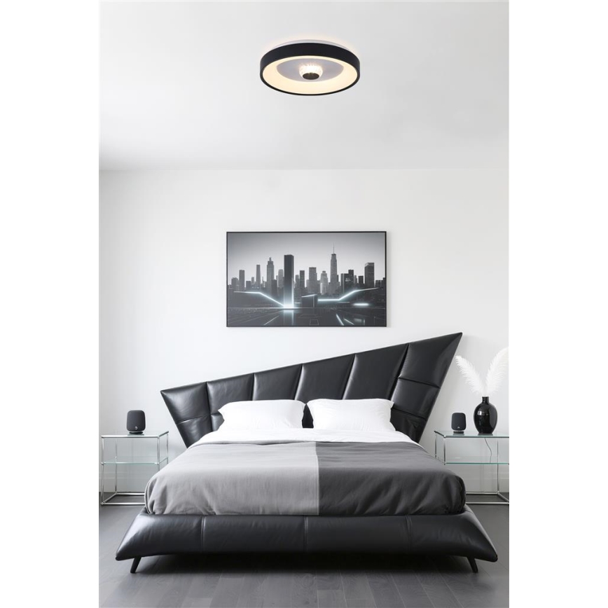 Searchlight - Plafoniera a LED dimmerabile POLKA LED/24W/230V + LED/6W Ø 38,5 cm nero