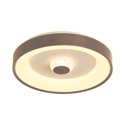 Searchlight - Plafonnier LED dimmable POLKA LED/24W/230V + LED/6W Ø 38,5 cm brun