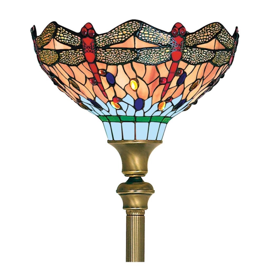 Searchlight - Tiffany lampada con piedistallo LIBELLULA 1xE27/60W/230V