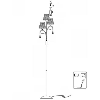 Searchlight - Lampadaire SIMPLICITY 3xE14/60W/230V chrome brillant