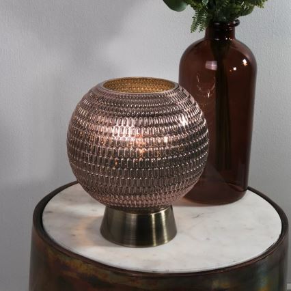 Searchlight - Lampe de table LED MILA, 0,6 W, 3xAAA, marron