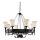 Searchlight - Lampadario a catena CARTWHEEL 8xE27/60W/230V nero