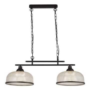 Searchlight - Lampadario a sospensione con catena BISTRO 2xE27/60W/230V nero