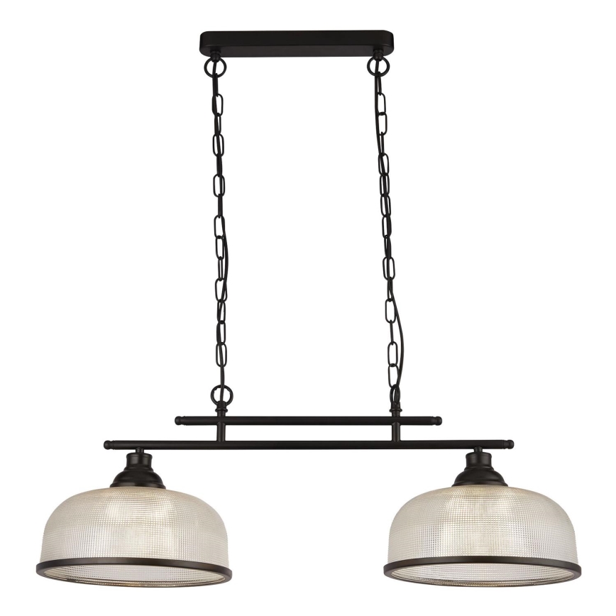 Searchlight - Lampadario a sospensione con catena BISTRO 2xE27/60W/230V nero