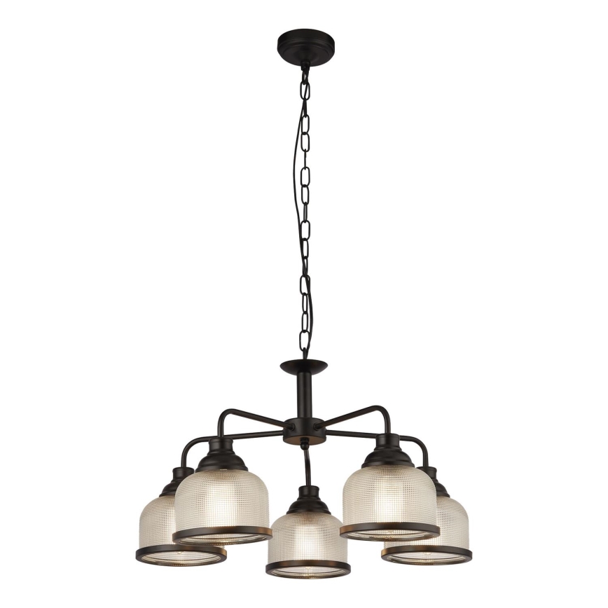 Searchlight - Lampadario a sospensione con catena BISTRO 5xE27/60W/230V nero