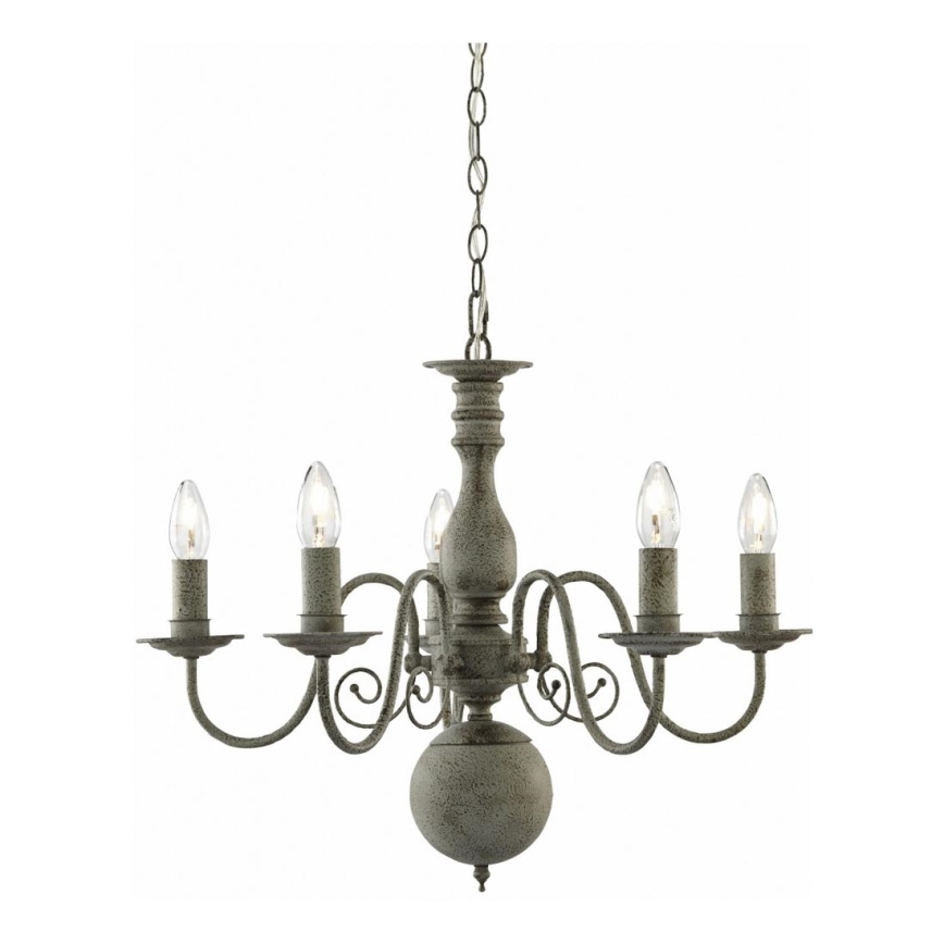 Searchlight - Lampadario a sospensione con catena GREYTHORNE 5xE14/40W/230V