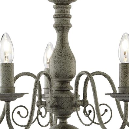 Searchlight - Lampadario a sospensione con catena GREYTHORNE 5xE14/40W/230V
