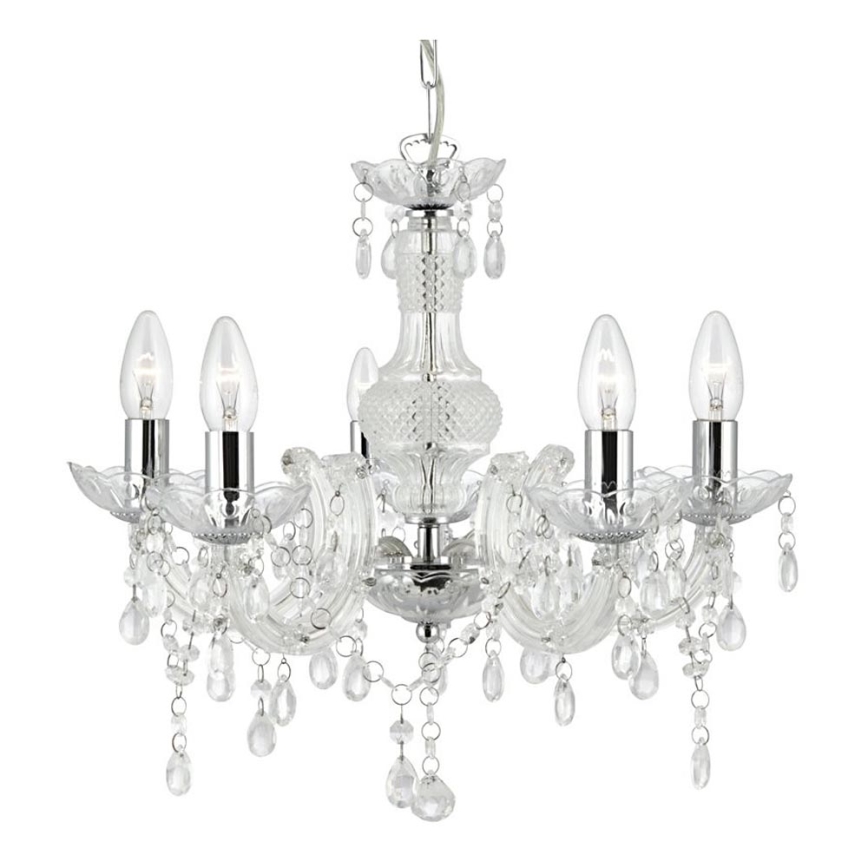 Searchlight - Lampadario a sospensione con catena MARIE 5xE14/40W/230V