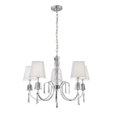 Searchlight - Lampadario a sospensione con catena PORTICO 5xG9/33W/230V cromo lucido