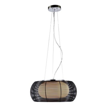 Searchlight - Lampadario a sospensione con filo 2xE27/60W/230V diametro 40 cm nero