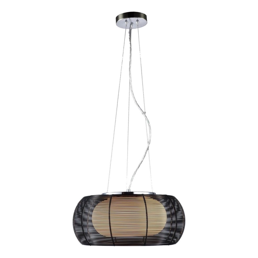 Searchlight - Lampadario a sospensione con filo 2xE27/60W/230V diametro 40 cm nero