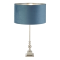 Searchlight - Lampe de table WHITBY 1xE27/10W/230V bleu/chrome brillant