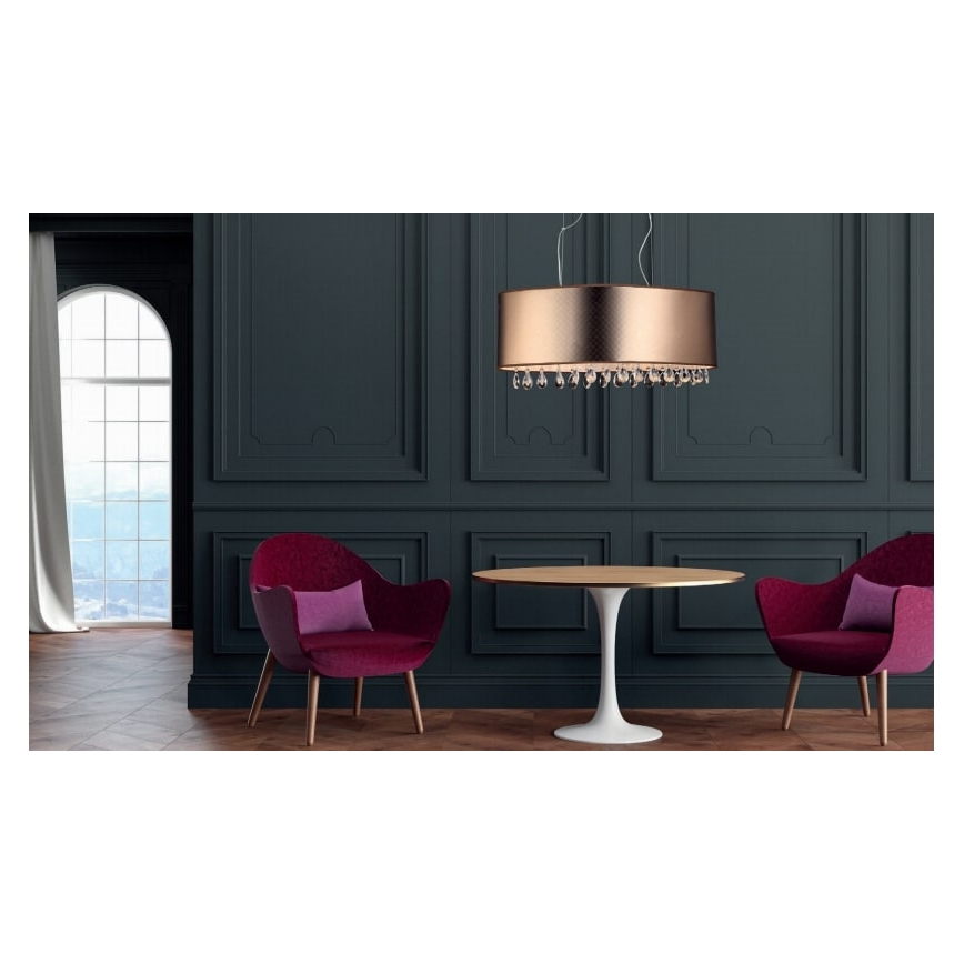 Searchlight - Lampadario a sospensione con filo MOTAN 4xE14/40W/230V rame