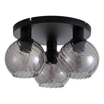 Searchlight - Plafoniera RADIANCE 3xE27/60W/230V Ø 37,5 cm nera