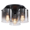 Searchlight - Plafoniera SWEDEN 3xE27/60W/230V dia. 39 cm nero/smoked