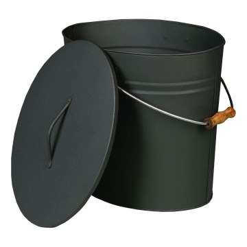 Seau à cendres avec couvercle 15 l anthracite