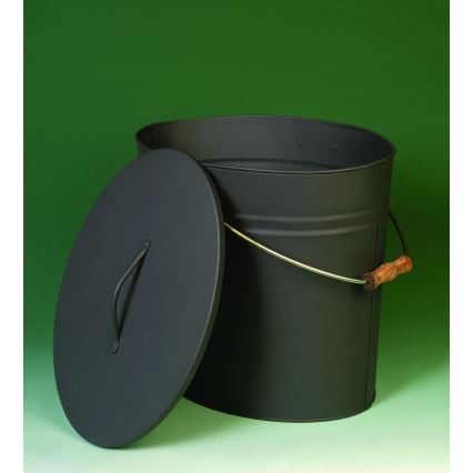 Seau à cendres avec couvercle 15 l anthracite