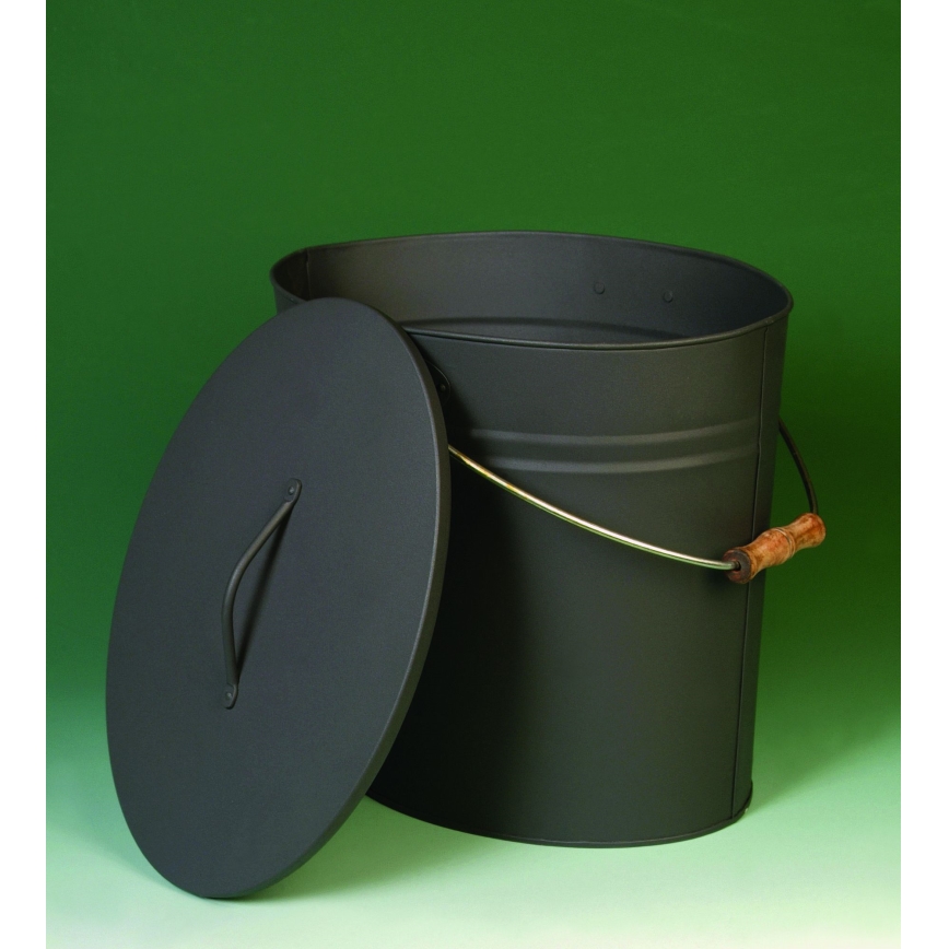 Seau à cendres avec couvercle 15 l anthracite