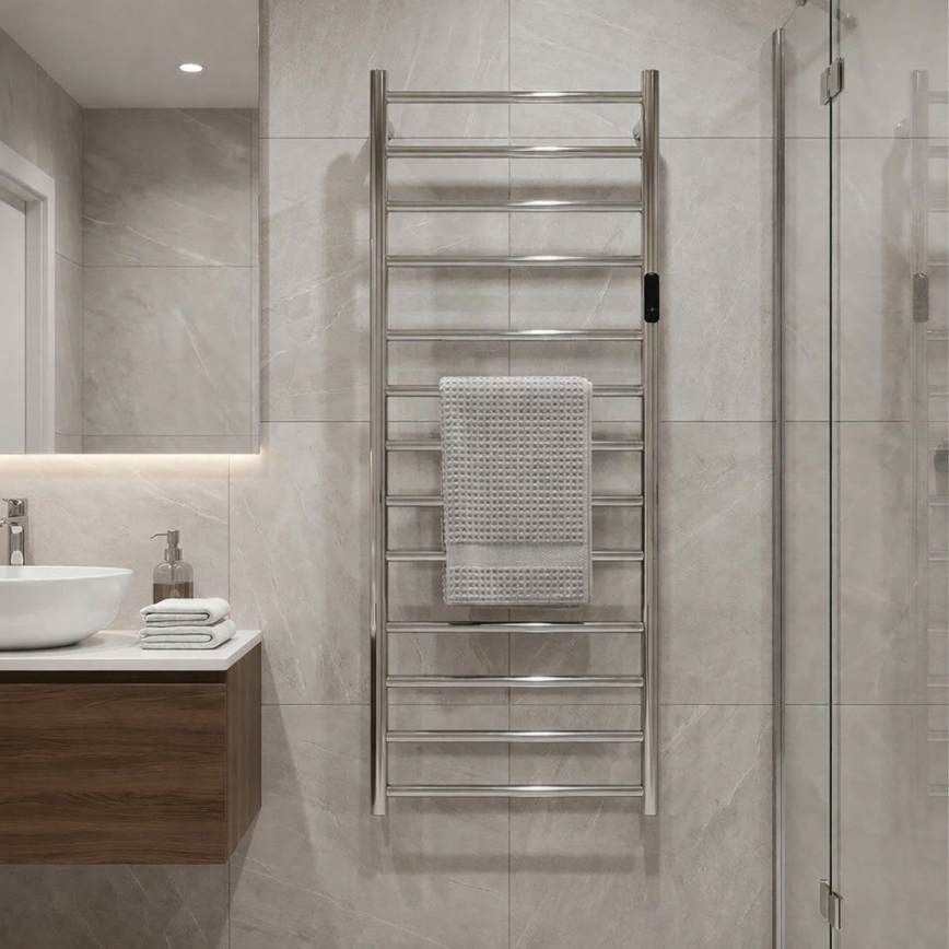 Sèche-serviettes électrique en inox 45 x 132 cm, 180 W