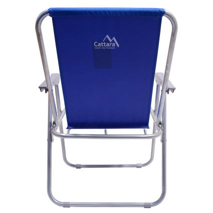 Sedia da campeggio pieghevole blu/cromata opaca