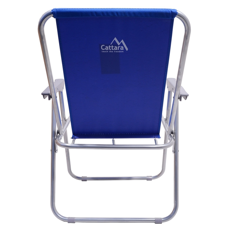 Sedia da campeggio pieghevole blu/cromata opaca