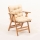 Sedia da giardino pieghevole con cuscino beige/faggio