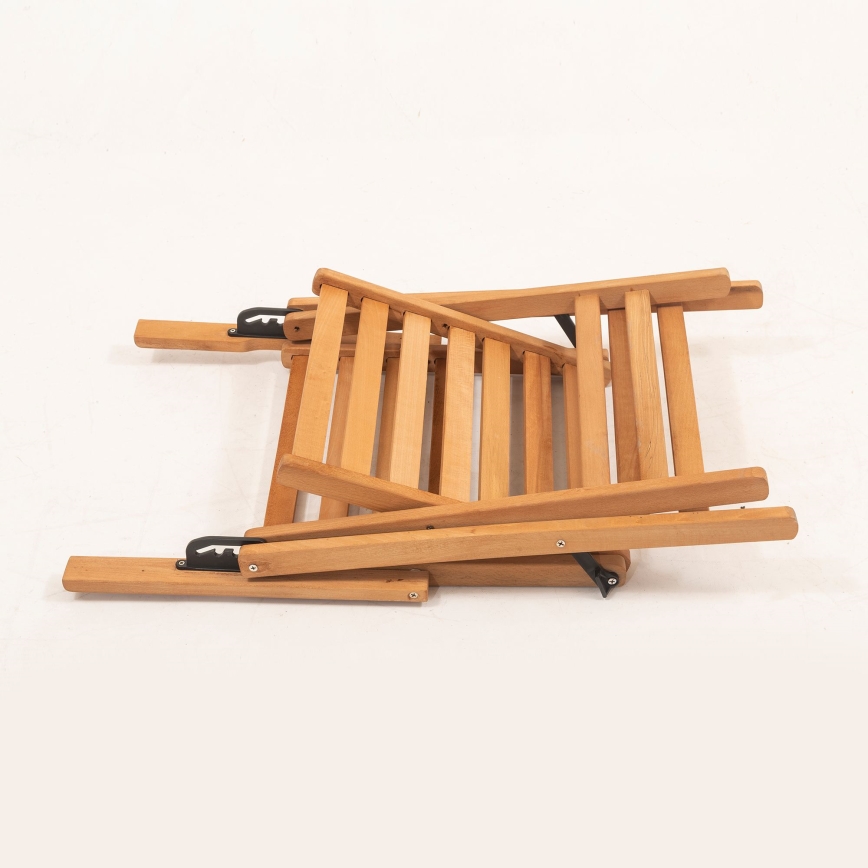 Sedia da giardino pieghevole con cuscino beige/faggio