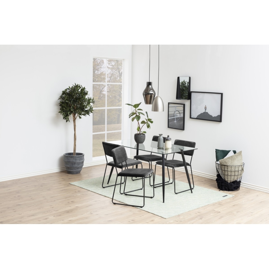 Sedia da pranzo COLE 1 pz grigio scuro