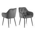 Sedia da pranzo con braccioli AYLIN 1 pz grigio scuro