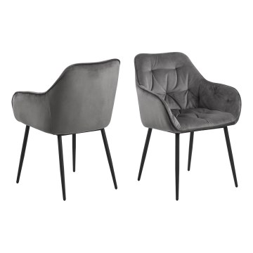 Sedia da pranzo con braccioli AYLIN 1 pz grigio scuro