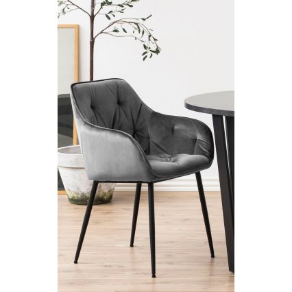 Sedia da pranzo con braccioli AYLIN 1 pz grigio scuro