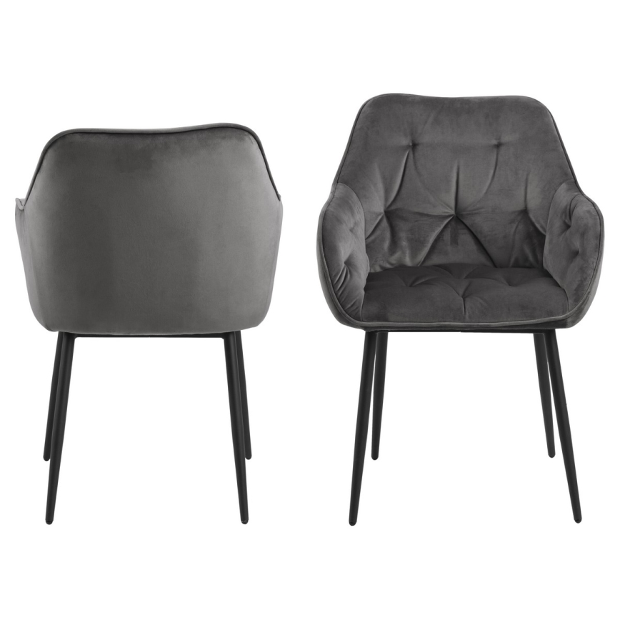 Sedia da pranzo con braccioli AYLIN 1 pz grigio scuro