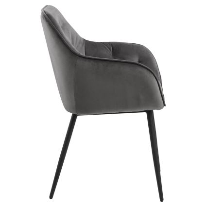 Sedia da pranzo con braccioli AYLIN 1 pz grigio scuro