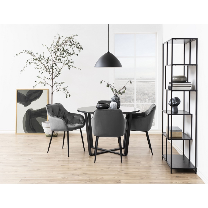Sedia da pranzo con braccioli AYLIN 1 pz grigio scuro