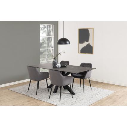 Sedia da pranzo con braccioli AYLIN 1 pz grigio scuro