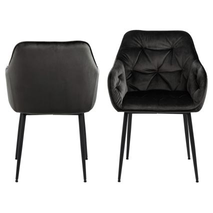 Sedia da pranzo con braccioli AYLIN 1 pz nero
