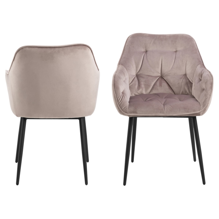 Sedia da pranzo con braccioli AYLIN 1 pz rosa