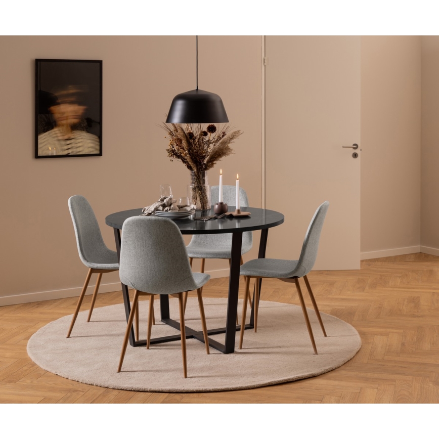 Sedia da pranzo KAIA 1 pz grigio chiaro/quercia